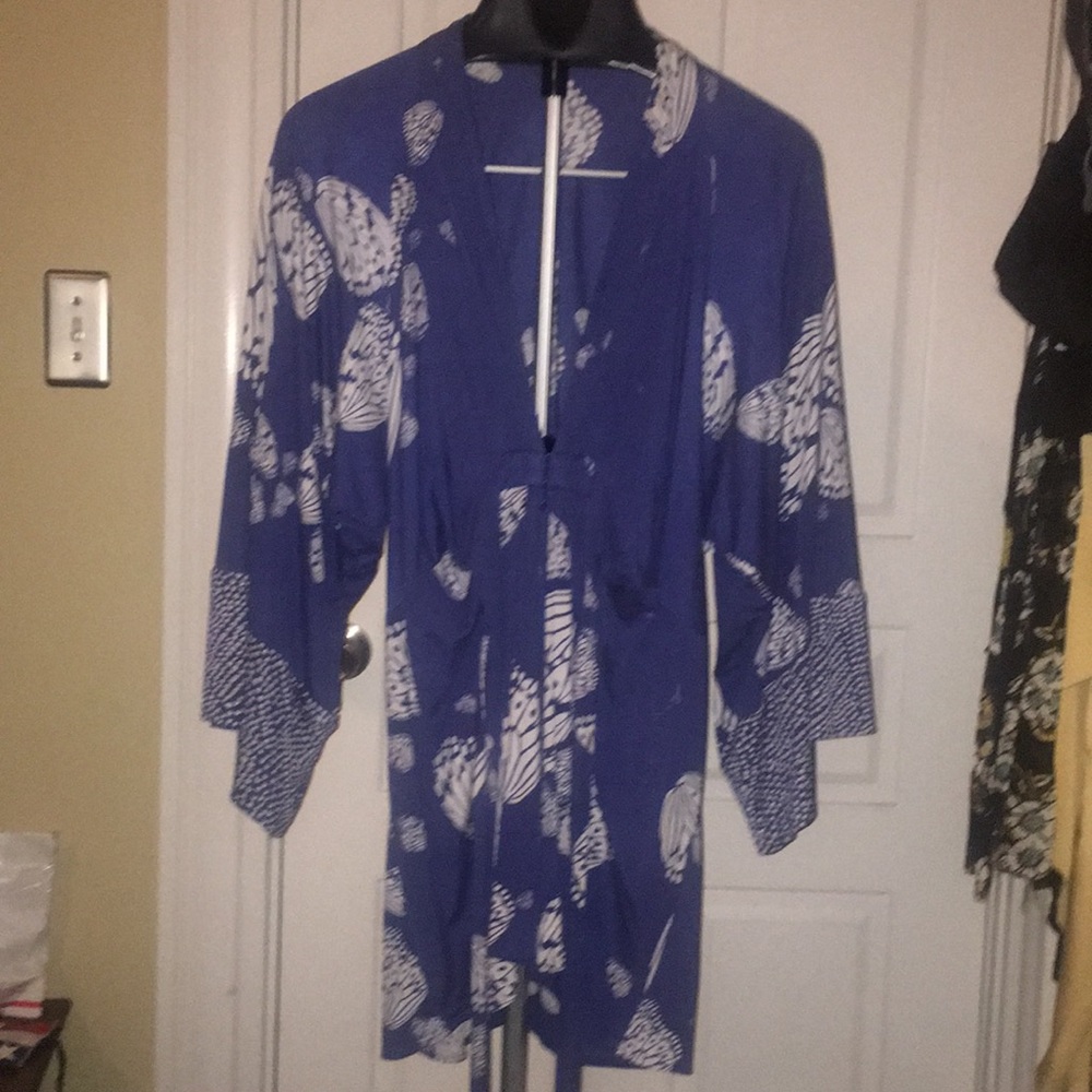 ISSA LONDON Butterfly Silk Kimono Dress Caftan
